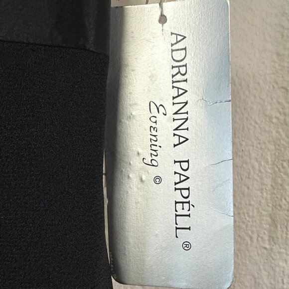 NWT Adrianna Papell Evening Short Sleeve Black Beaded Silk Empire Dress 12 - Picture 4 of 10